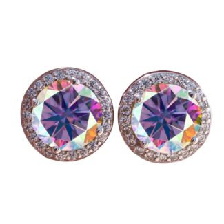 Kolczyki Zorza Polarna z diamentem Moissanit 2x 1ct 6,5 mm moissanite