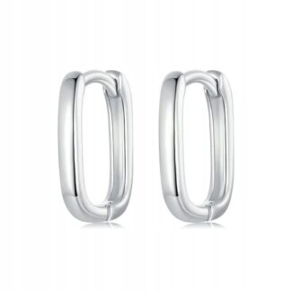 Kwadratowe kolczyki srebro 925 białe złoto