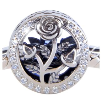 Srebrny charms 925 róża z cyrkoniami zawieszka do bransoletki