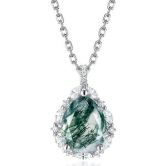 Naszyjnik Agat Mchowy Srebro 925 naturalny kamień moss agate