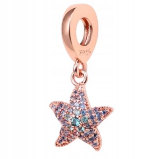Charms zawieszka Srebro 925 Rozgwiazda różowego złota rose gold