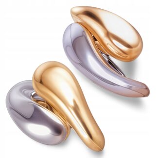 Kolczyki Srebrne Duo Gold Krople Wody kropla złoto białe złoto srebro 925