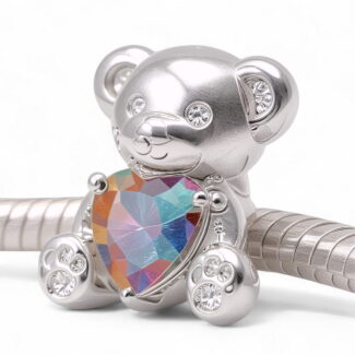 Charms MIŚ Misiek z Sercem srebro złoto awieszka