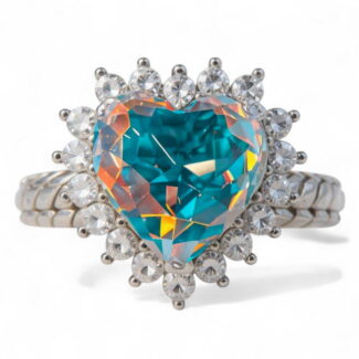 Charms BADŹ SOBĄ Kryształowe Serce srebro 925 zawieszka