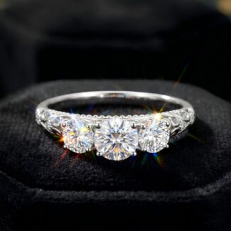 Pierścionek "TRYLOGIA" Moissanite 1.1 ct srebro