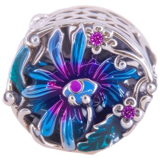 Charms zawieszka Nocny Kwiat Aurora srebro 925 malowany ręcznie zorza polarna