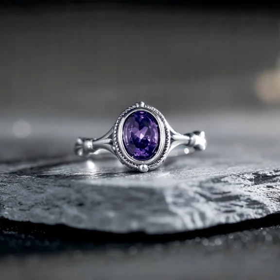 Pierścionek z ametystem
