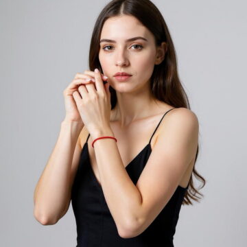 czerwona sznurkowa bransoletka