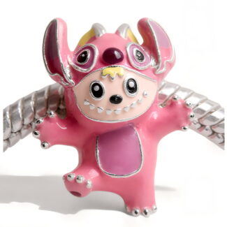 Charms Labubu Stitch – Srebro 925 Różowy zawieszka