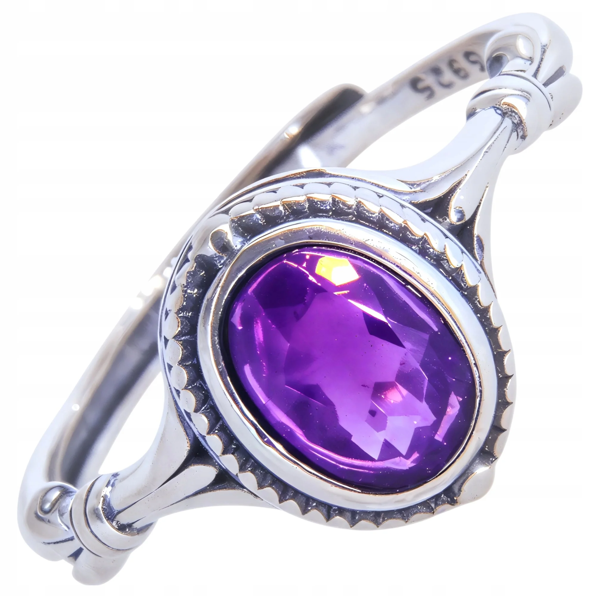 Pierścionek srebrny z ametystem naturalnym