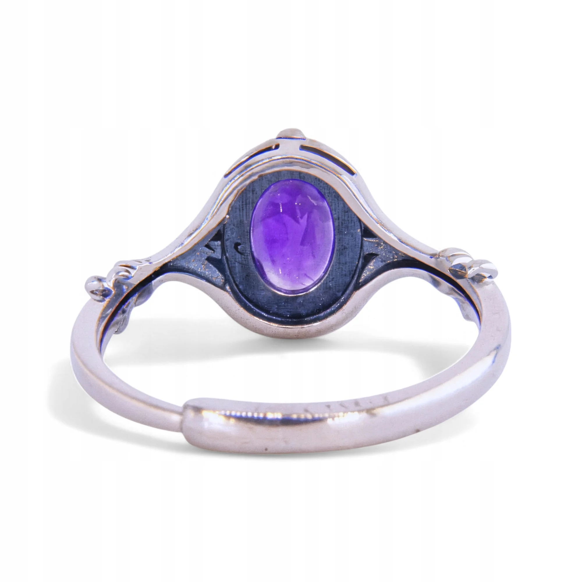 Pierścionek srebrny z ametystem naturalnym