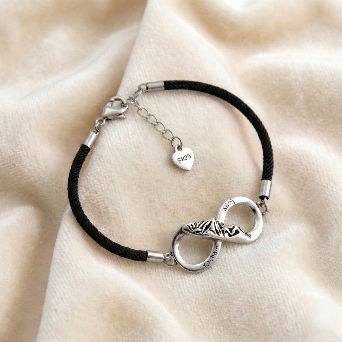 czarna bransoletka kocham góry_2