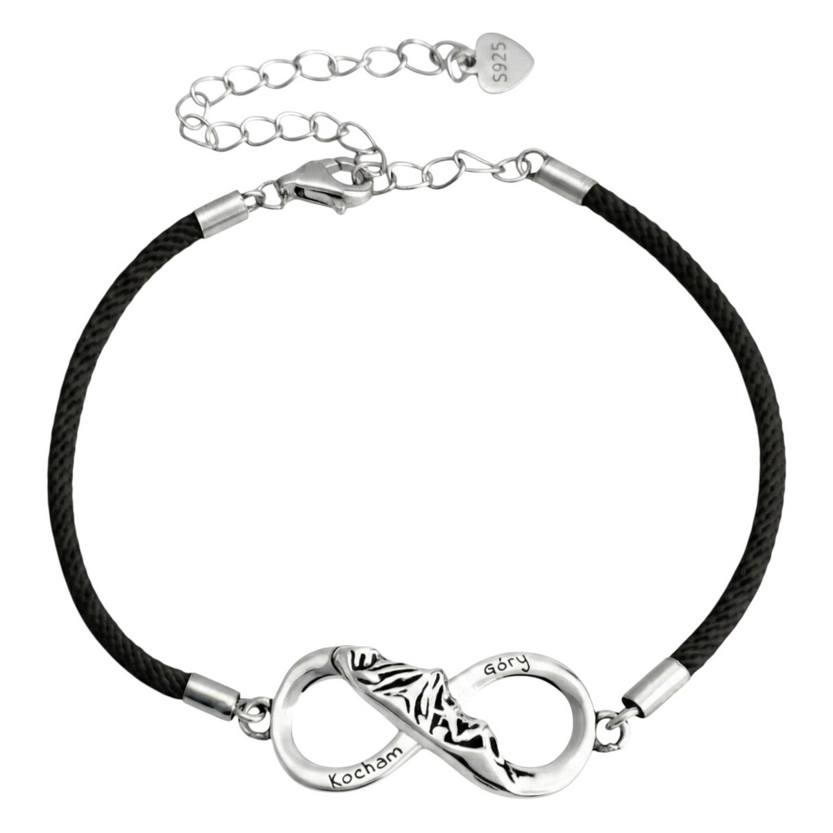 czarna bransoletka kocham góry_4