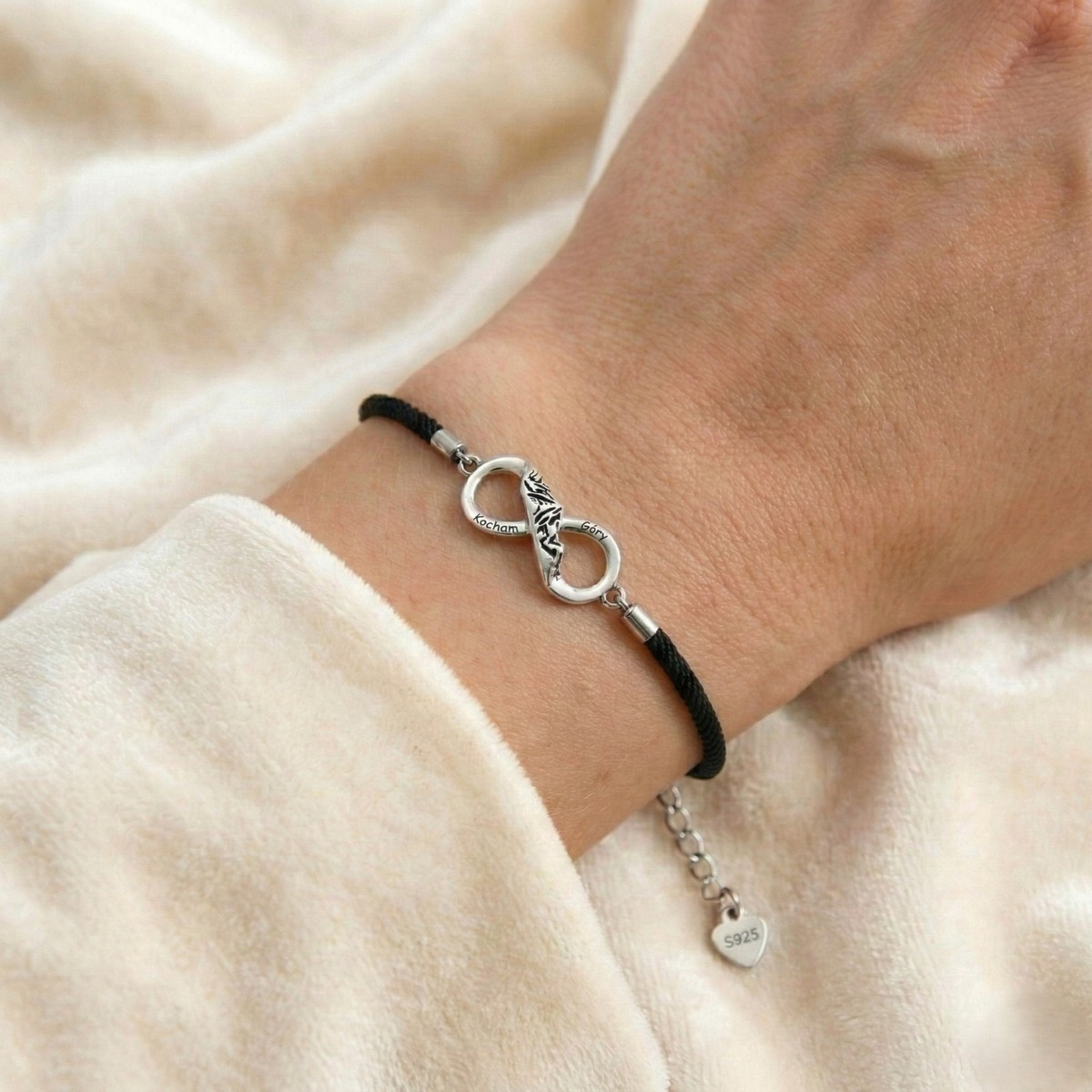 czarna bransoletka kocham góry_5