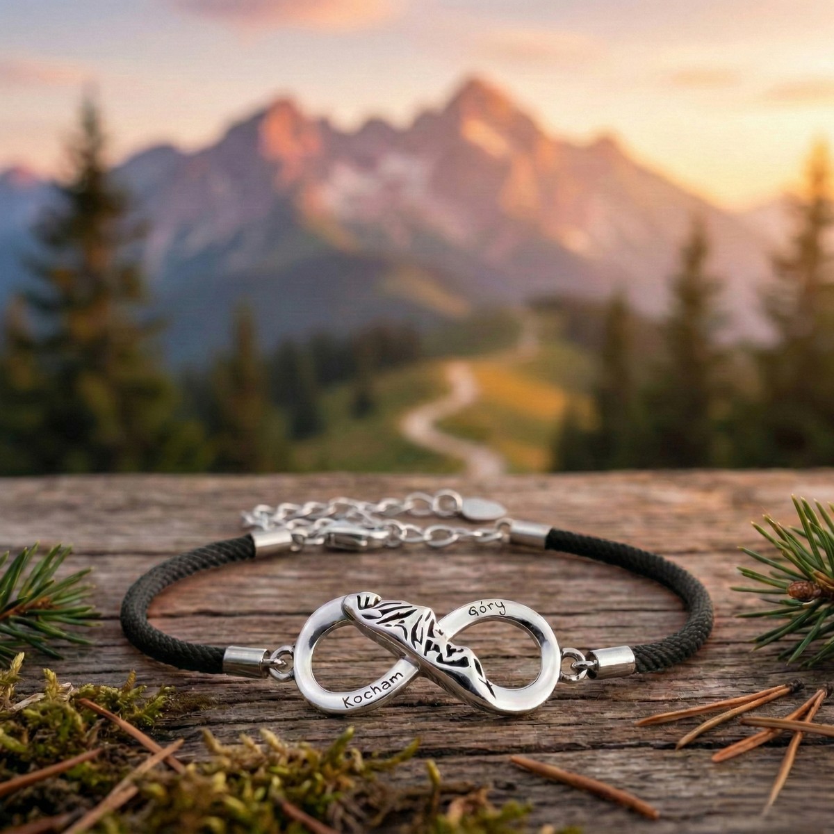 czarna bransoletka kocham góry_6